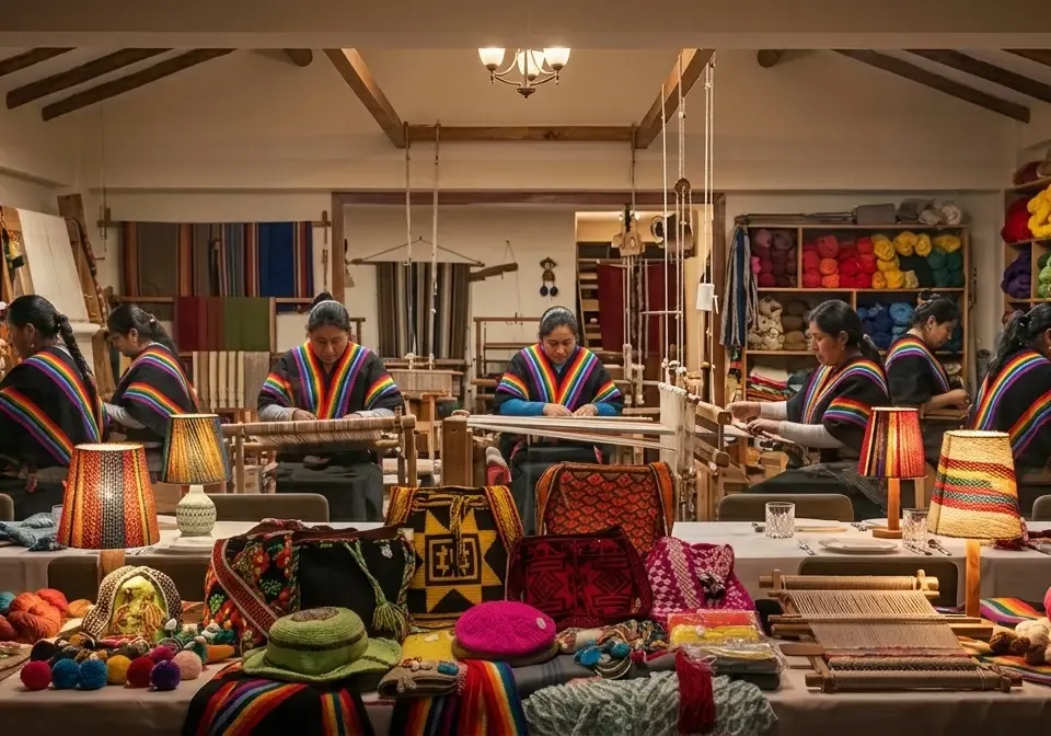 Tejidos y accesorios elaborados en el taller